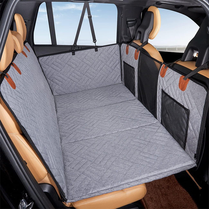 Pet Car Mat for Rear Seats with Hard Board Bottom
